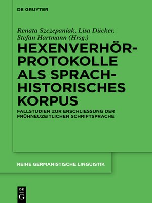 cover image of Hexenverhörprotokolle als sprachhistorisches Korpus